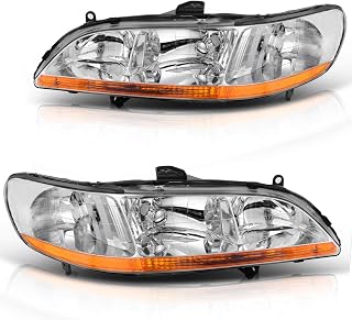 DWVO Headlight Assembly Compatible with 1998-2002 Honda Accord Chrome
