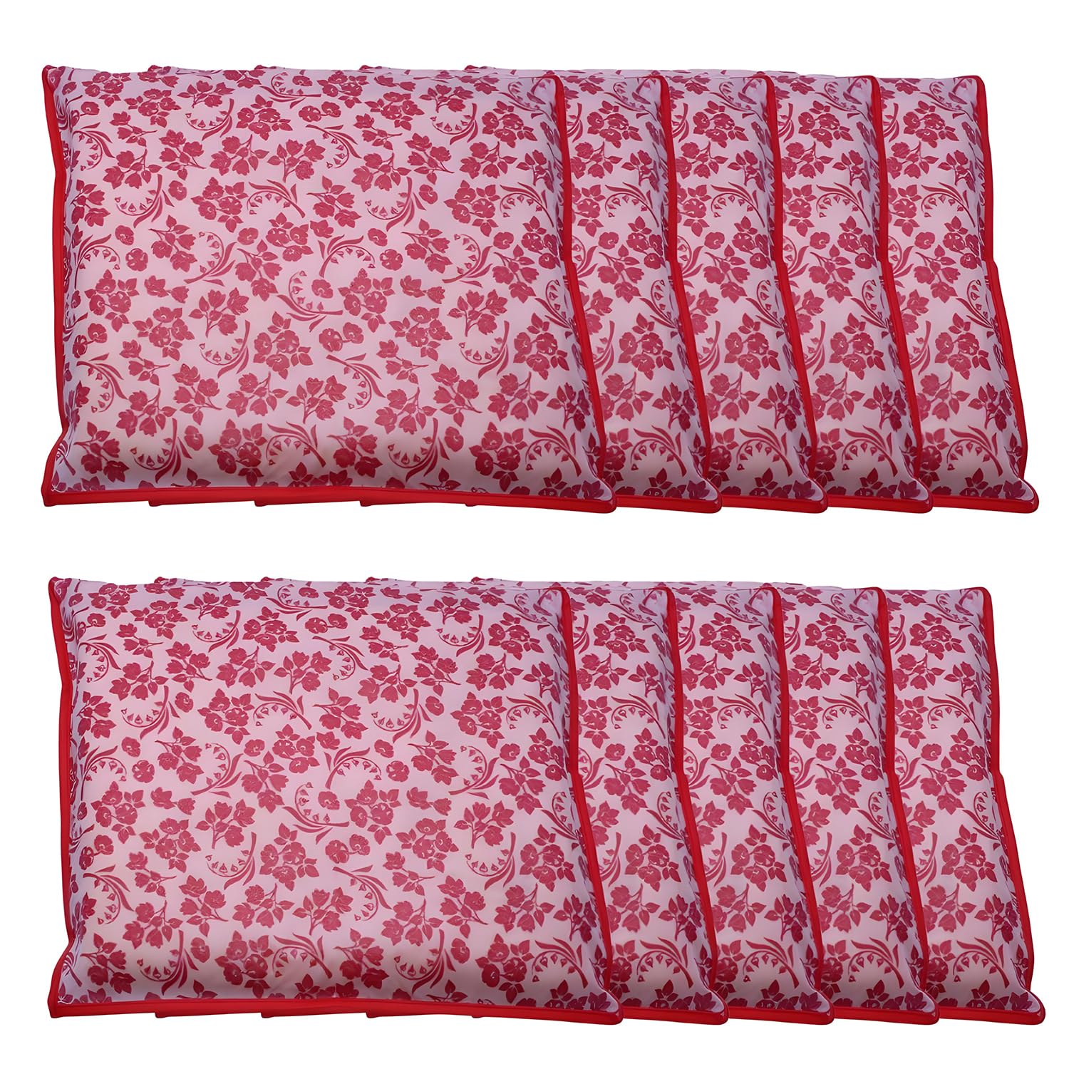 LAXIS® Non-Woven Printed Single Saree Cover, Saree Bag Pack of 10Pcs, Transparent Saree Covers With Zip, Saree Covers For Storage, Wardrobe Organiser, Size-36x42x2cm (Peach)