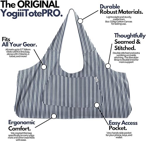 Miniatura 2 de Yogiii, bolsa para esterilla de yoga, la YogiiiTotePRO, bolsa grande para llevar esterilla de yoga con bolsillo lateral, para todos los tamaño de