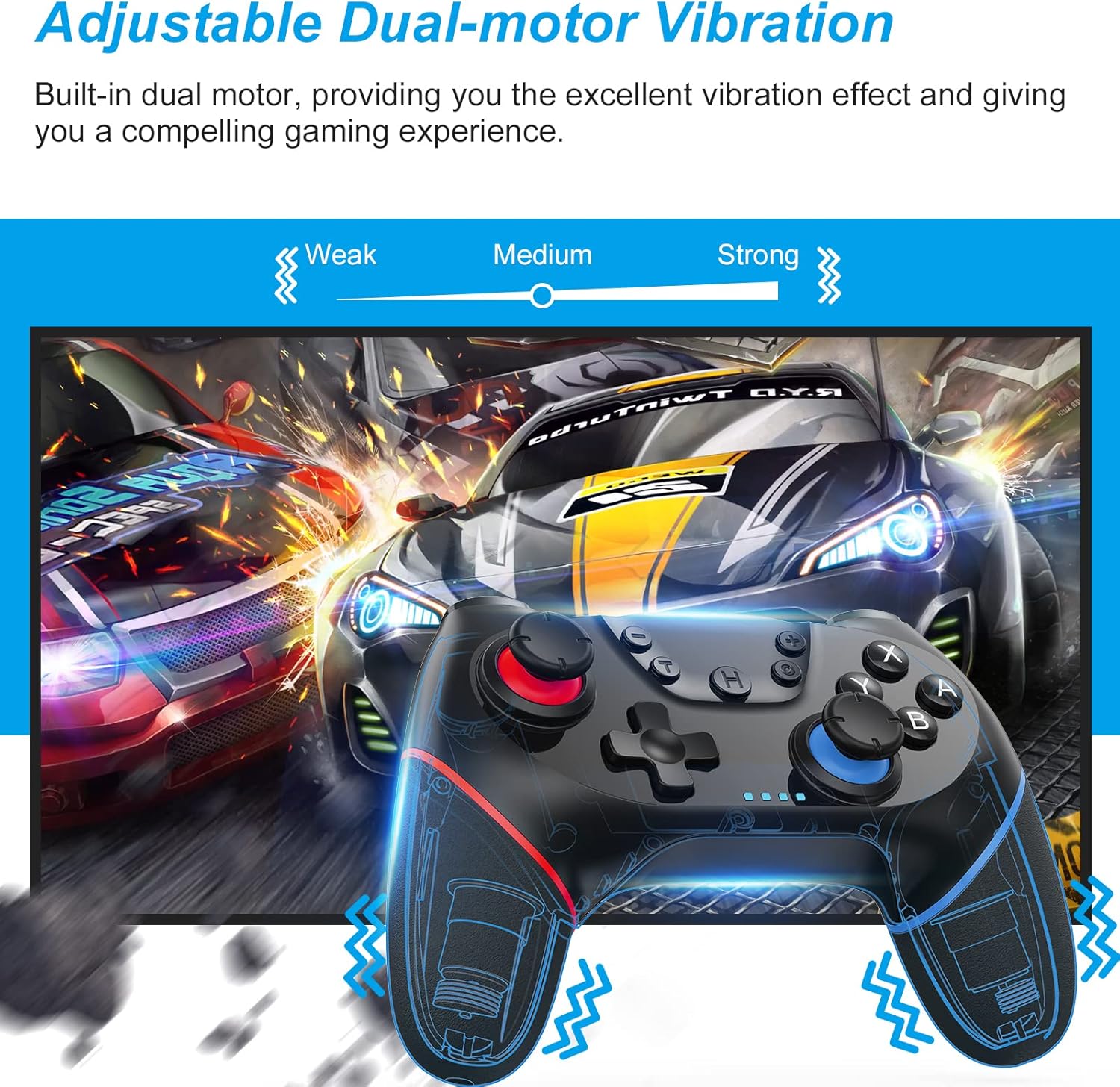 Blасk Frіdау 🔥 [2022 New Version] CuleedTec Wireless Switch Controller, Switch Pro Controller Compatible with Switch/Switch Lite, with Gyro and Gravity Sensor, Dual Shock and Turbo Function with Charging Cable