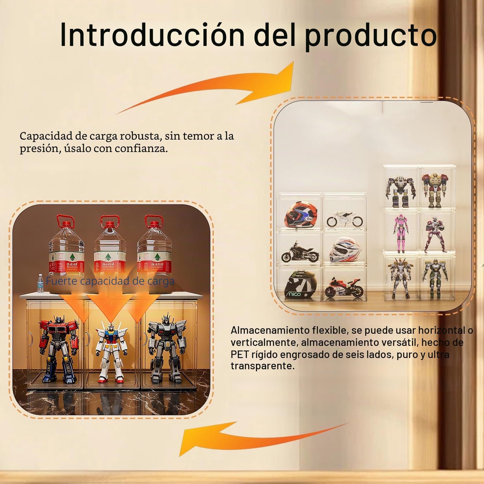 Vetrina in acrilico,Vitrina para Colecciones,Expositor Metacrilato,esign con Porta Flip Top Grande capacità di archiviazione facile da installare.