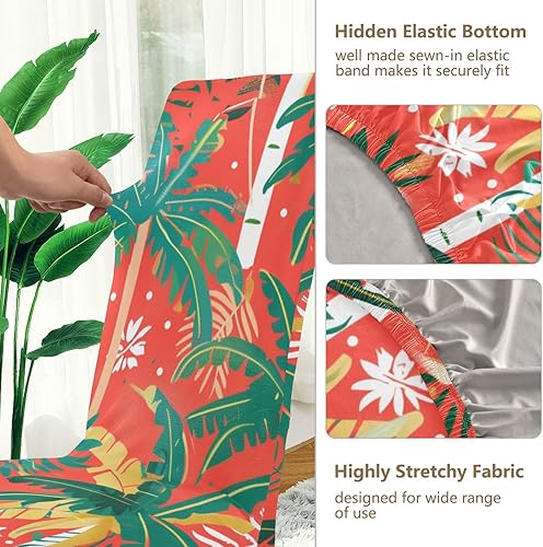 Miniatura 3 de Summer Tropical Trees Decorative Chair Covers for Living Room for Home, Restaurant, Banquet Soft Stool Covers cubre sillas para comedor Set of 4