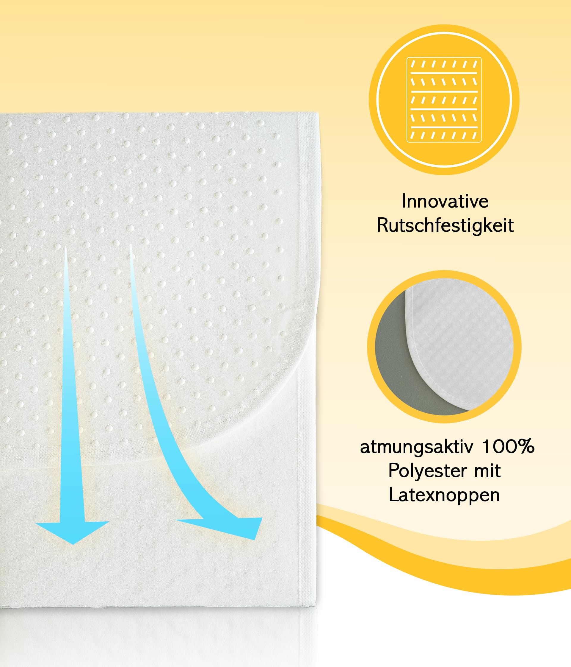 Medicline Noppenschoner Matratzenunterlage, Matratzenschoner rutschfest, Noppe, Antirutschmatte für Boxspringbett,Topper & Matratzen, schützende Matratzen-Unterlage, Auflage Lattenrost (2x90x200)