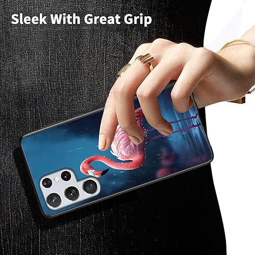 Miniatura 3 de Funda para teléfono Samsung Galaxy S22 Ultra, funda de silicona TPU suave y delgada con diseño elegante de flamenco rosa para mujeres, funda de