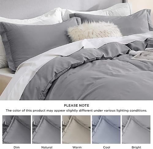 Vista 156 de Bedsure - Juego de funda de edredón de tamaño matrimonial, ropa de cama suave con doble cepillado, 1 funda de edredón (80 x 90 pulgadas) y 2 fundas