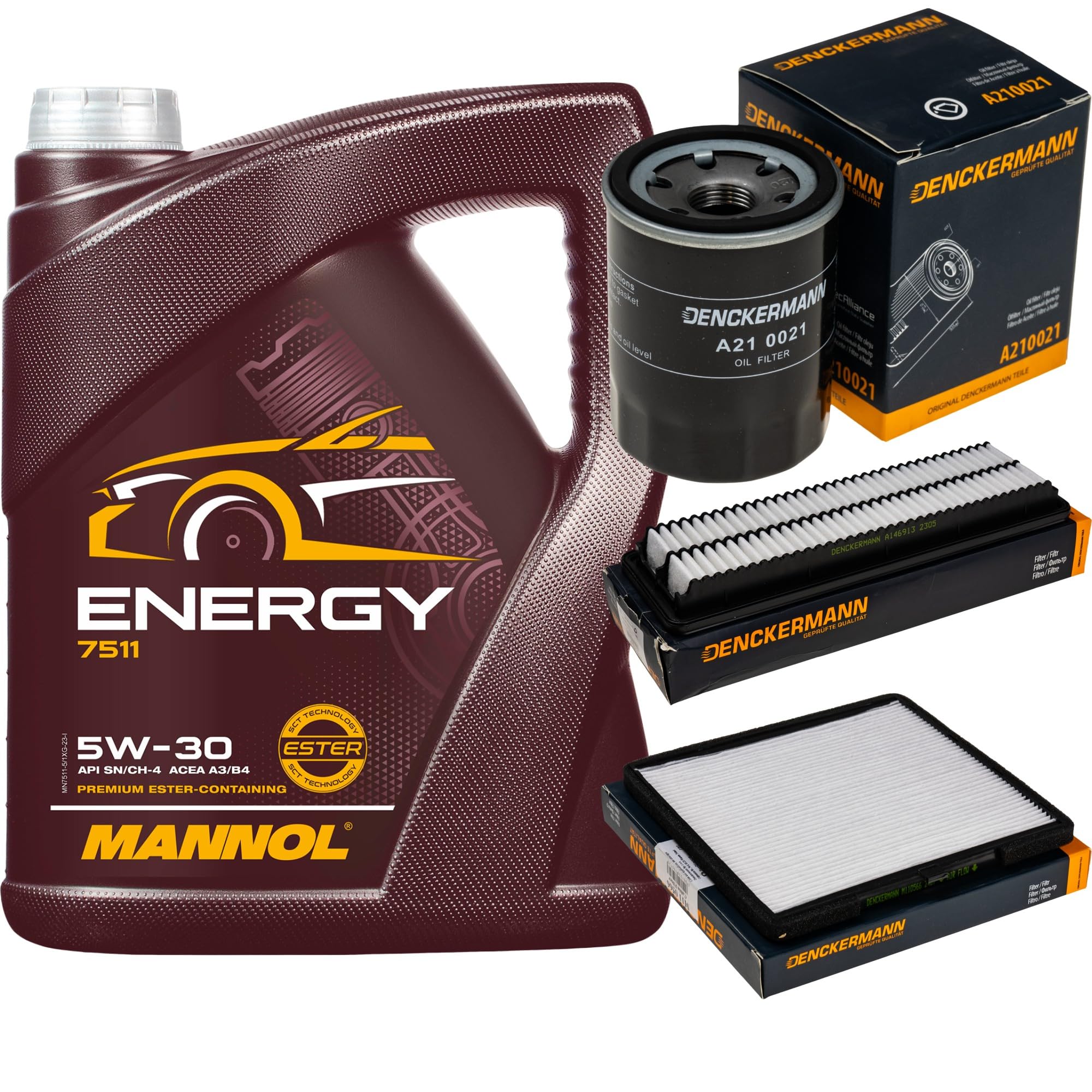 Inspektionspaket Wartungspaket Filterset mit Energy 5W-30 5L, Innenraumfilter, Luftfilter, Ölfilter