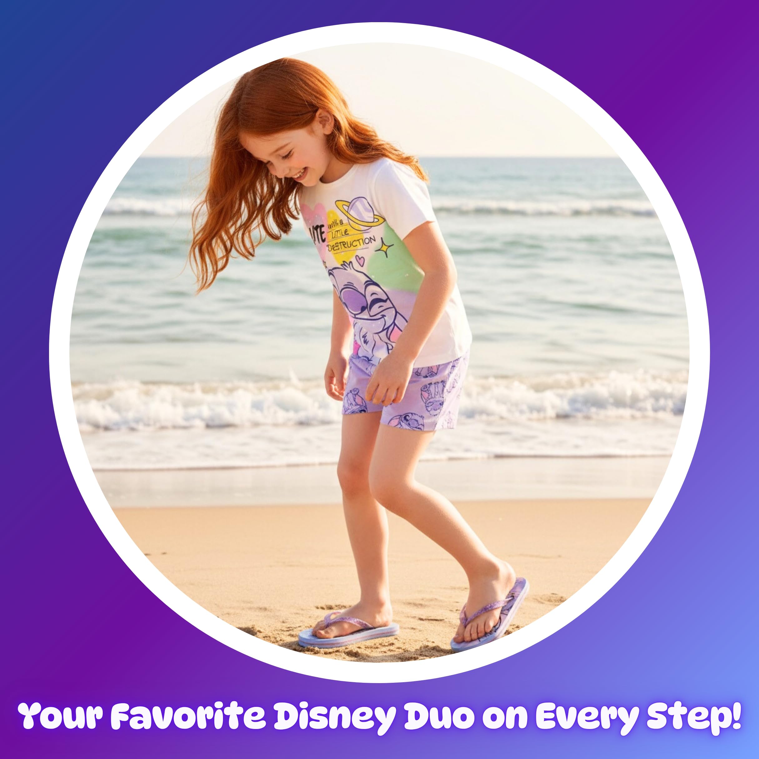 Disney Stitch e Angel Infradito da Ragazze, Sandali Estivi per Bambine, Taglie EU 28 a 35