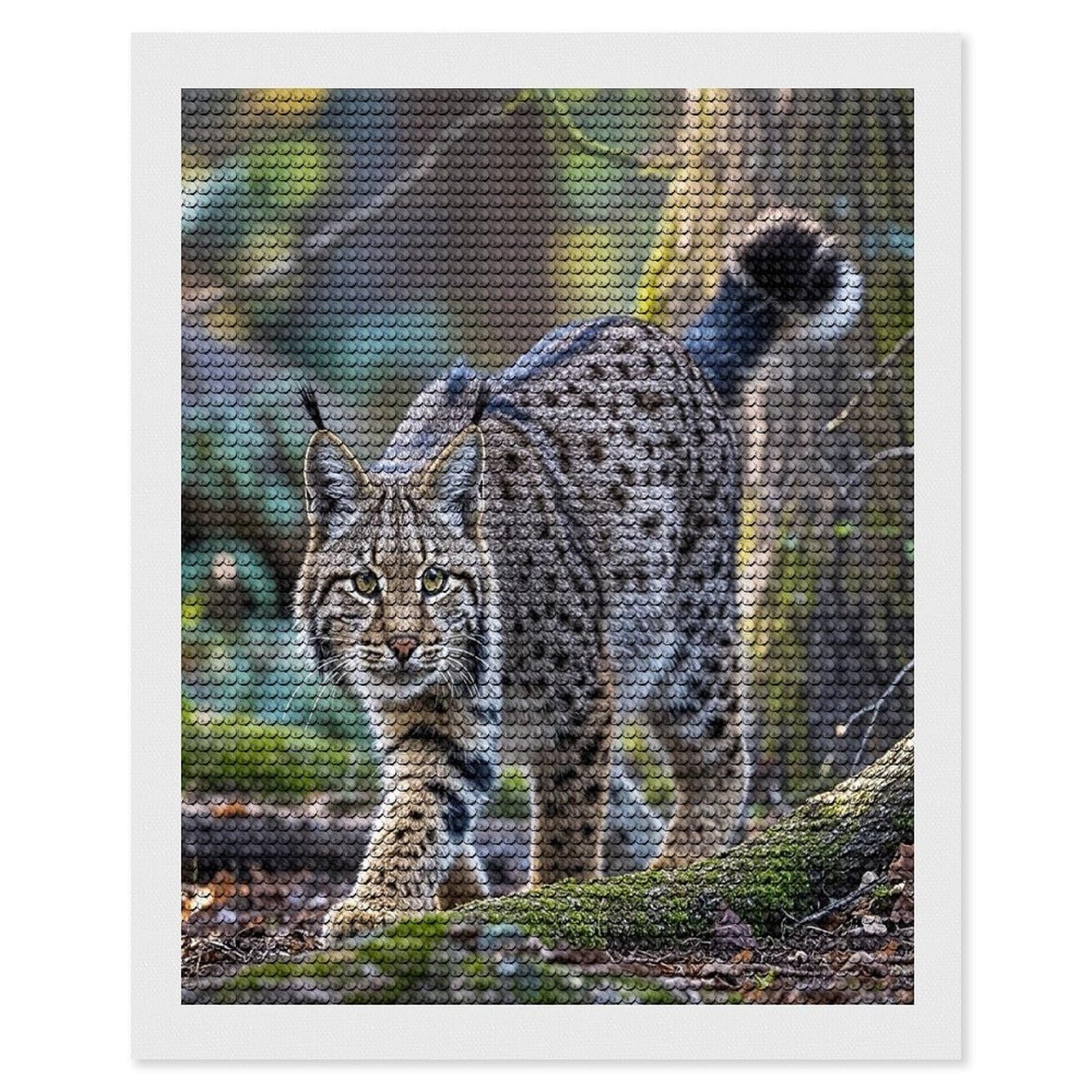 FekiLoot Wild Bobcat Diamond Painting Kits for Adults Round Paint with Diamonds Pictures Gem Art Painting Kits Personalized Diamond Art Full Drill for Beginners Home Wall Decor