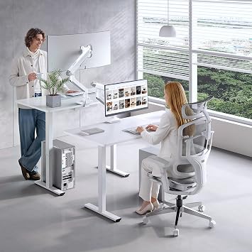 FlexiSpot Single Monitor Arm, Premium Aluminum Monitor Desk Mount Fits Screen up to 39 Inches, Fully Adjustable Monitor Stand with C-Clamp & Grommet Base, Holds 6.61 to 26.46 lbs, White