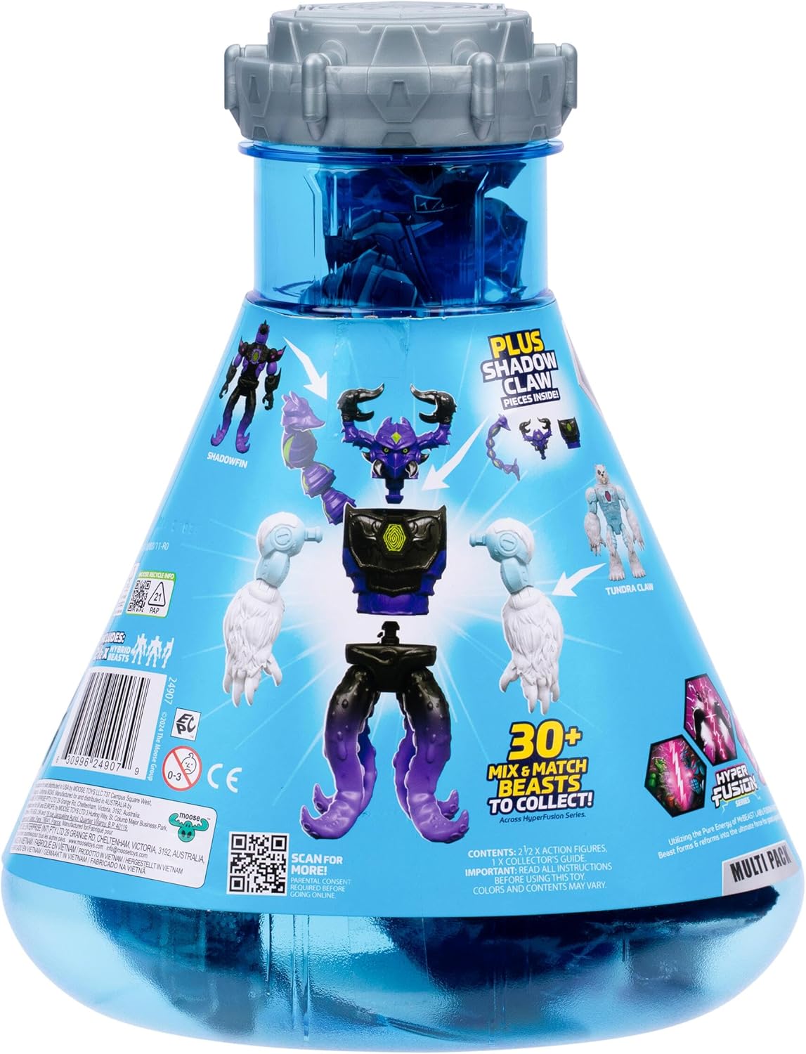 MrBeast Lab Hybrids Multi Pack, Reveal Different Hybrid Parts To Create 2 Mix & Match Action Figures, Plus Parts Of The Golden Panther Dragon, Fuse Millions Of Beast Combinations - Shark VS Polar Bear