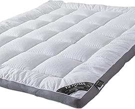 YZ HOMTEX Mattress Topper Full Mattress Pad Protector - Quality Plush Luxury Down Alternative Pillow Top - 3inch Extra Thick Mattress Cover (Full Size ), White