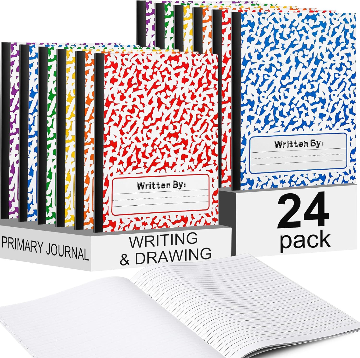 Henoyso 24 Pcs blank books for kids to write, Primary