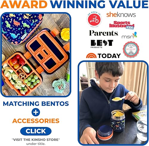 Miniatura 6 de Lonchera bento para niños con tarro para alimentos térmico para sopa o alimentos calientes, bolsa de almuerzo aislada y juego de paquetes de hielo,