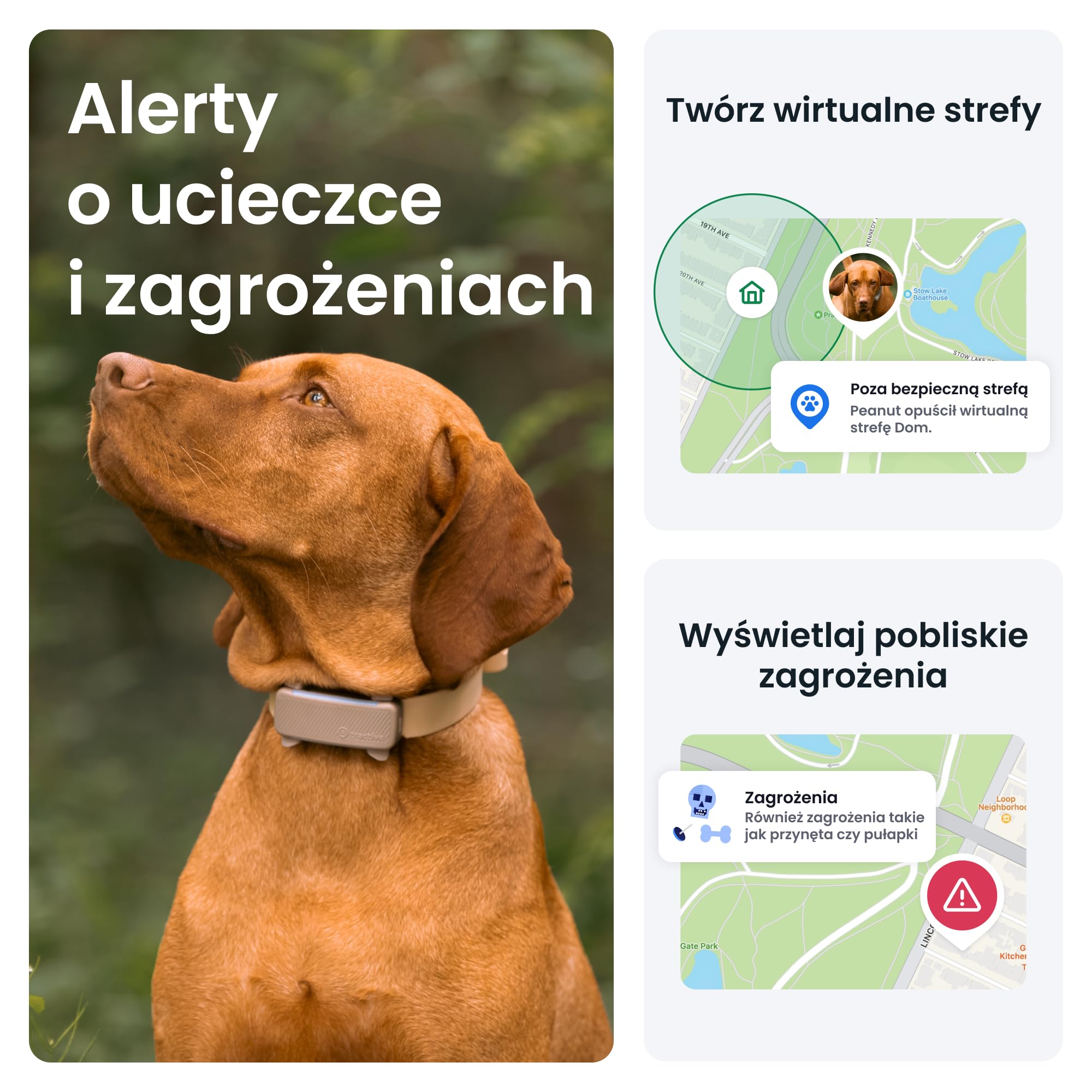 Tractive GPS — Lokalizator dla psa, 2025 Edition, Śledzenie pozycji w czasie rzeczywistym, Alerty o ucieczce, Monitorowanie aktywności, Alerty o zdrowiu, Monitorowanie szczekania (brązowy)