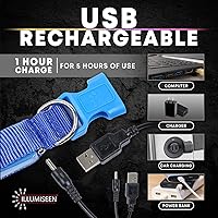 Vista 4 de Collar para perros LED Illumiseen, recargable por USB, Amarillo (Sunburst Yellow)