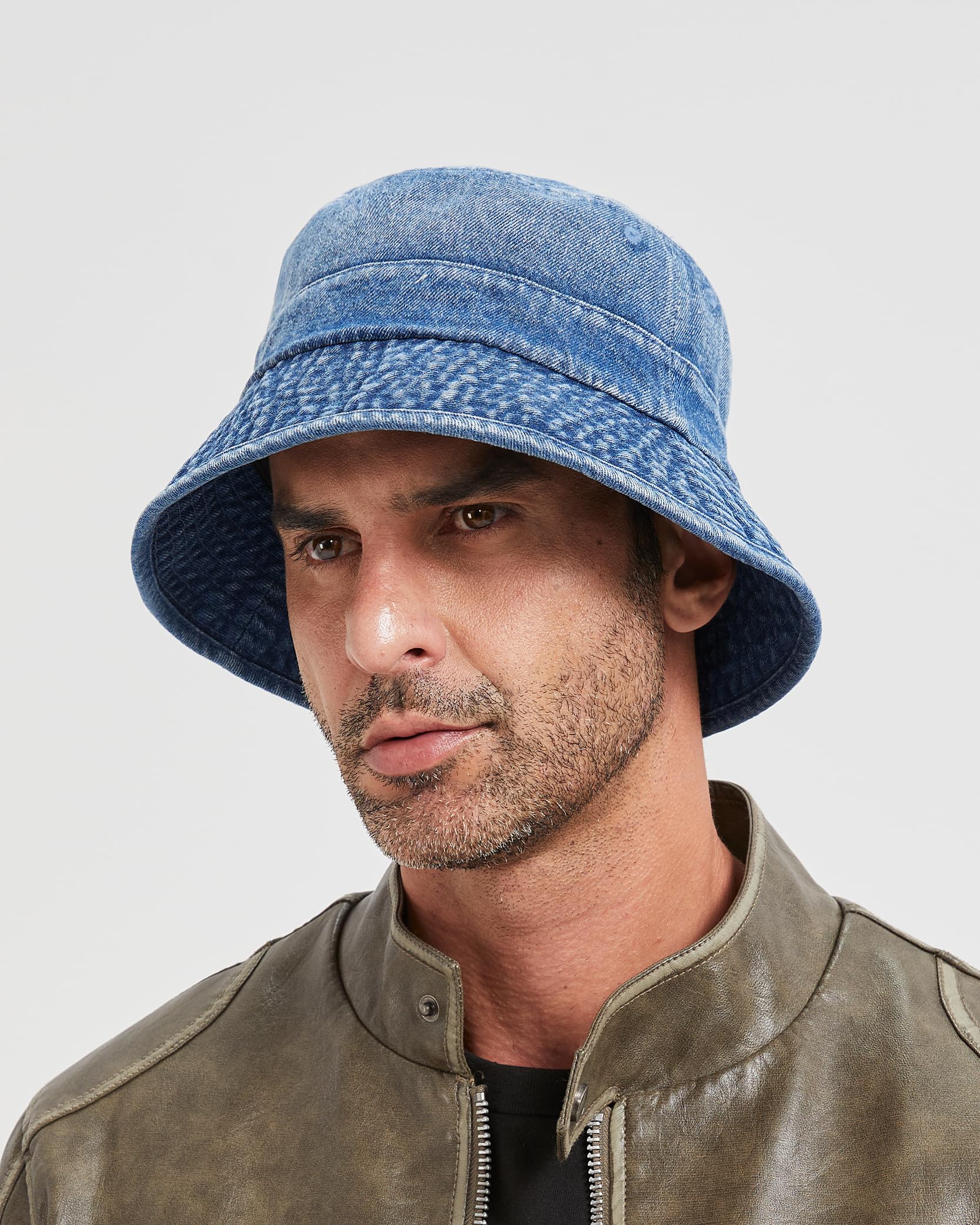 Zylioo XXL XL L M Denim Bucket Sun Hat,Oversize Jean Fisherman Cappelli,Regolabile Packable Summer Travel Cappelli