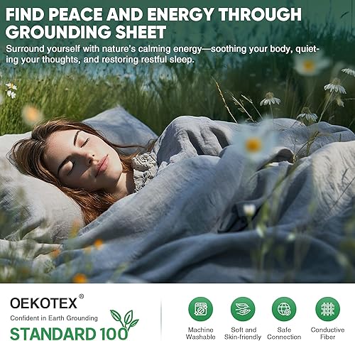 Miniatura 7 de Hoja de tierra, 95 % viscosa orgánica auténtica derivada de bambú + 5 % fibra de plata pura, juego de sábanas de cama con tierra, sábanas