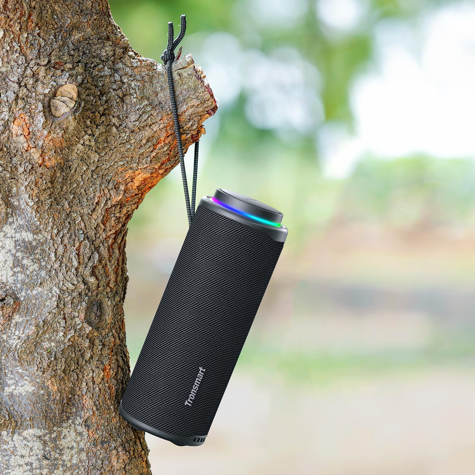 Tronsmart T8 Altoparlante Bluetooth portatile per esterni, suono più potente e nitido da 40 W, suono a 360°, audio a 2.1 canali, IPX7, personalizzate audio e luci, cordino portatile (grigio)