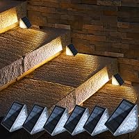 CILIENG Napelemes Lépcsővilágítás 9 LED-del - IP67 Vízálló Kültéri Lámpák, Meleg Fehér 2700K, 600mAh Akkumulátor, Kerti Útvilágítás Lépcsőkh 1