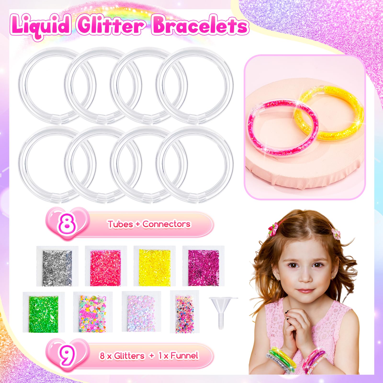 Perlen Bastelset Für Mädchen - 24 Farben DIY Schmuck Set Für Armbänder & Ketten