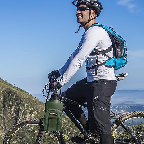 Miniatura 8 de NATURE PIONEOR Portabotellas de agua con correa ajustable  26364664 onzas, funda aislada para botella de agua con mango de paracaídas y 2 bolsillos