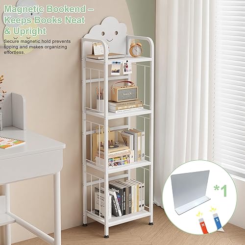 Miniatura 4 de UMDONX Estantería Cloud de 4 niveles para niños, bonita estantería para guardería y organizador de almacenamiento de juguetes para niños pequeños,