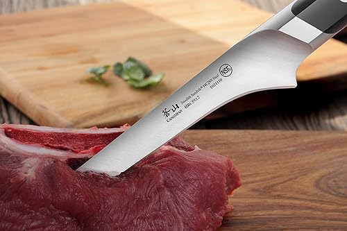 Miniatura 5 de Cangshan TC Series 1021127 - Juego de cuchillos para deshuesar y funda de madera forjados de acero sueco 14C28N de 6 pulgadas