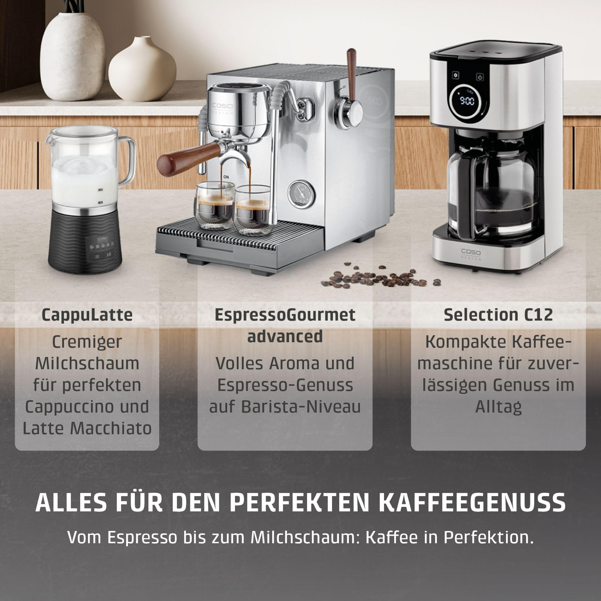 Caso EspressoGourmet Advanced Siebträgermaschine mit Milchaufschäumer