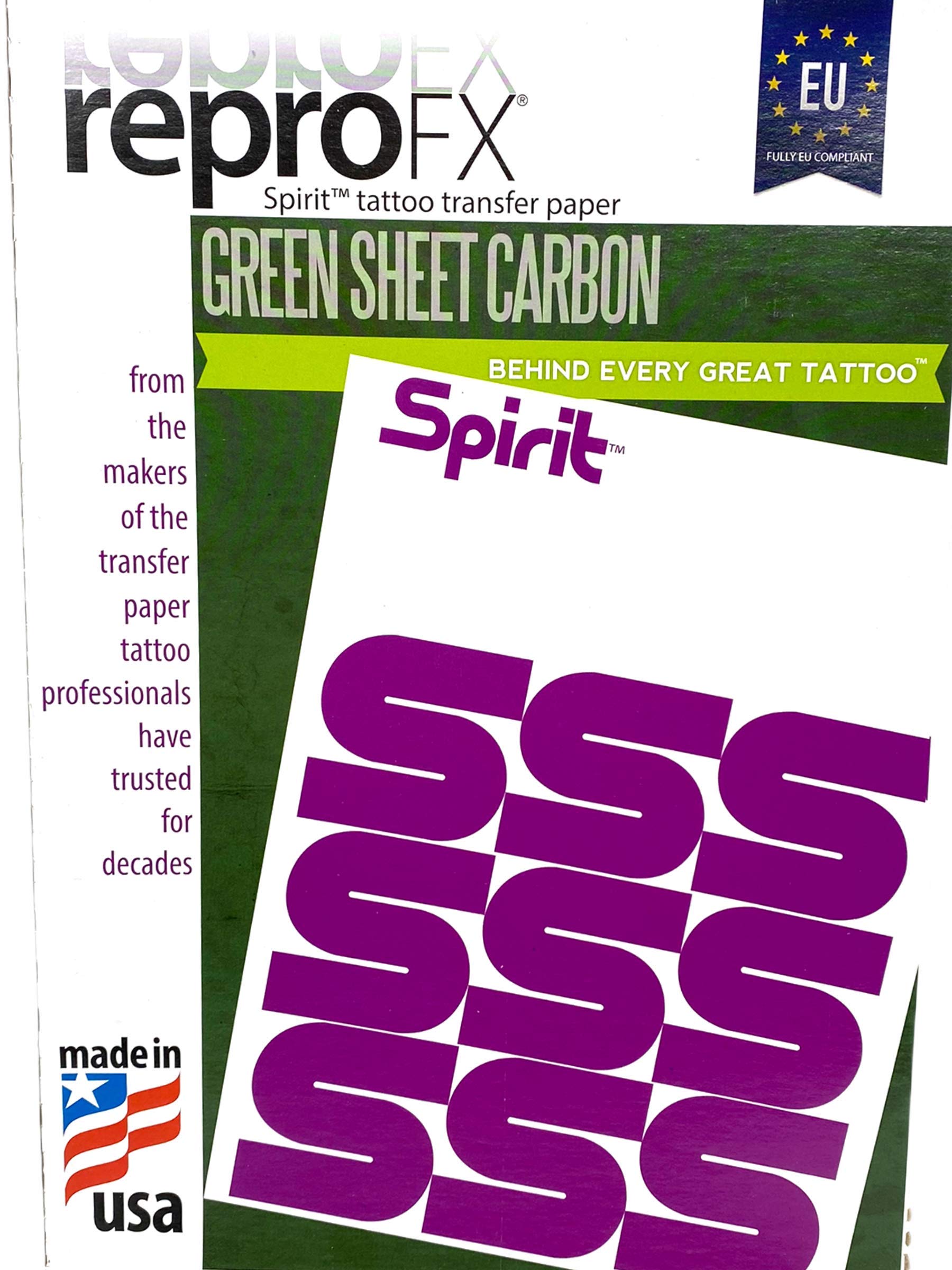 20 unidades Tattoo Papel de matriz EU Spirit Green – Sheet Freehand – INKgrafiX® Alemania – PROFI STUDIO – IG56757 – Sello de papel para impresión de matrices a mano libre