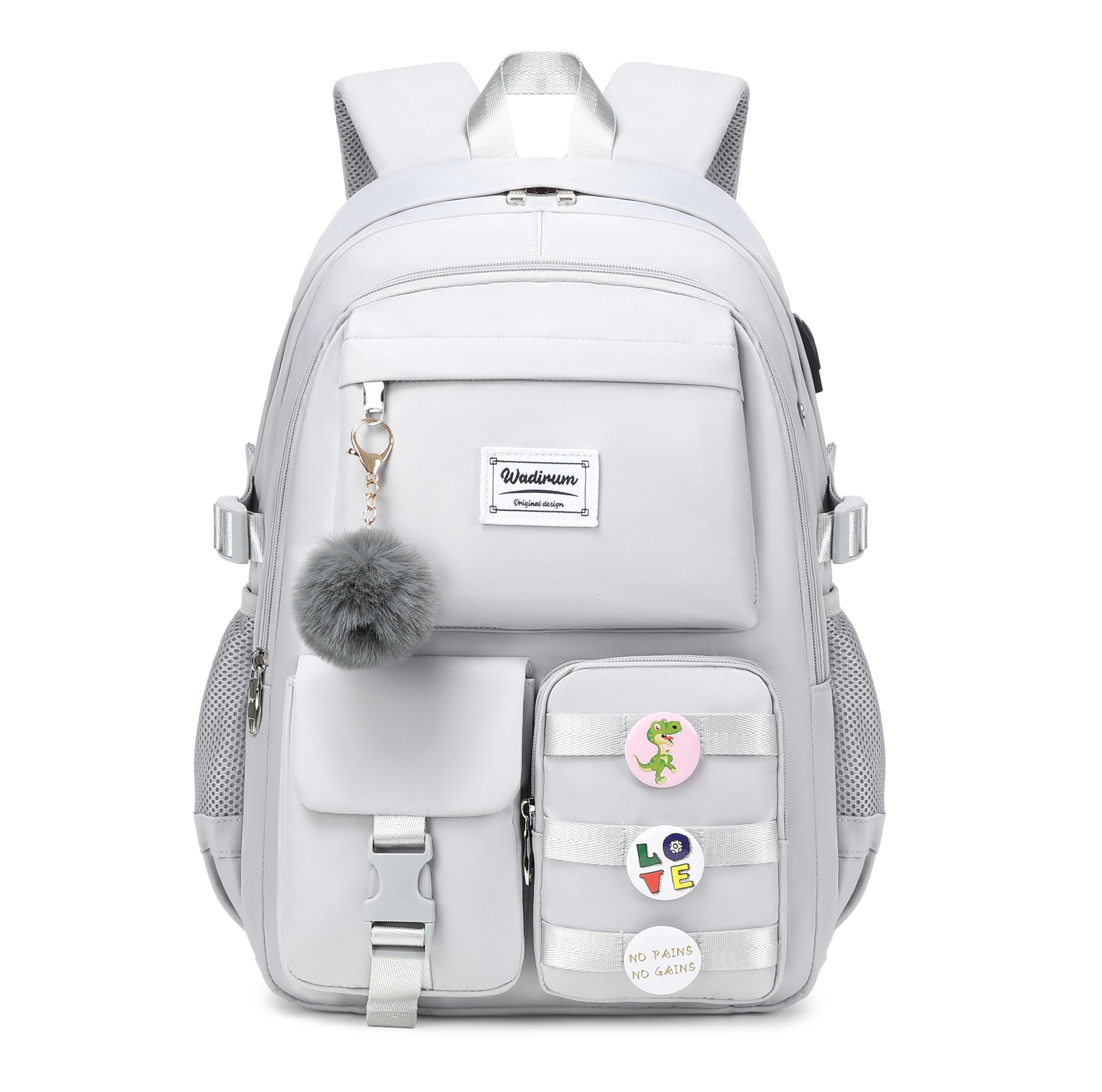 backpack for laptop girl Cute Laptop Backpack Girl Fashion College Bag Women Purse Grey Travel  Daypack