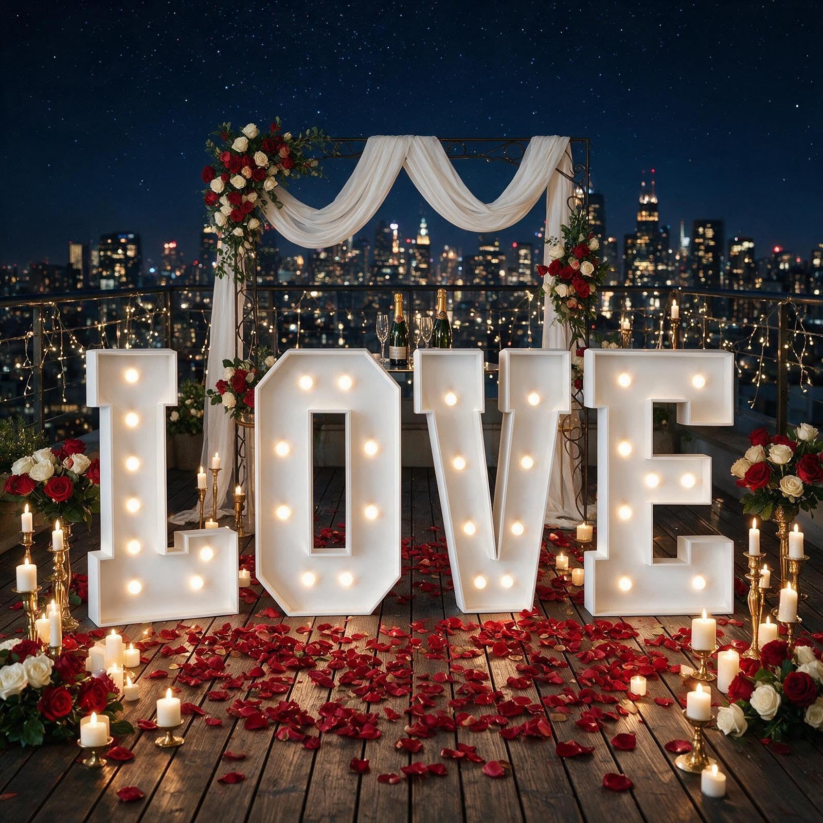 LOVE LED Leuchtbuchstaben Marquee Schild Hochzeitsdeko | Schaumplatte Vorgecutt, Leichter Aufbau, Kabellos, Leicht, Mehrfach Verwendbar, Verlobung & Jubiläum(Warm white,120cm)