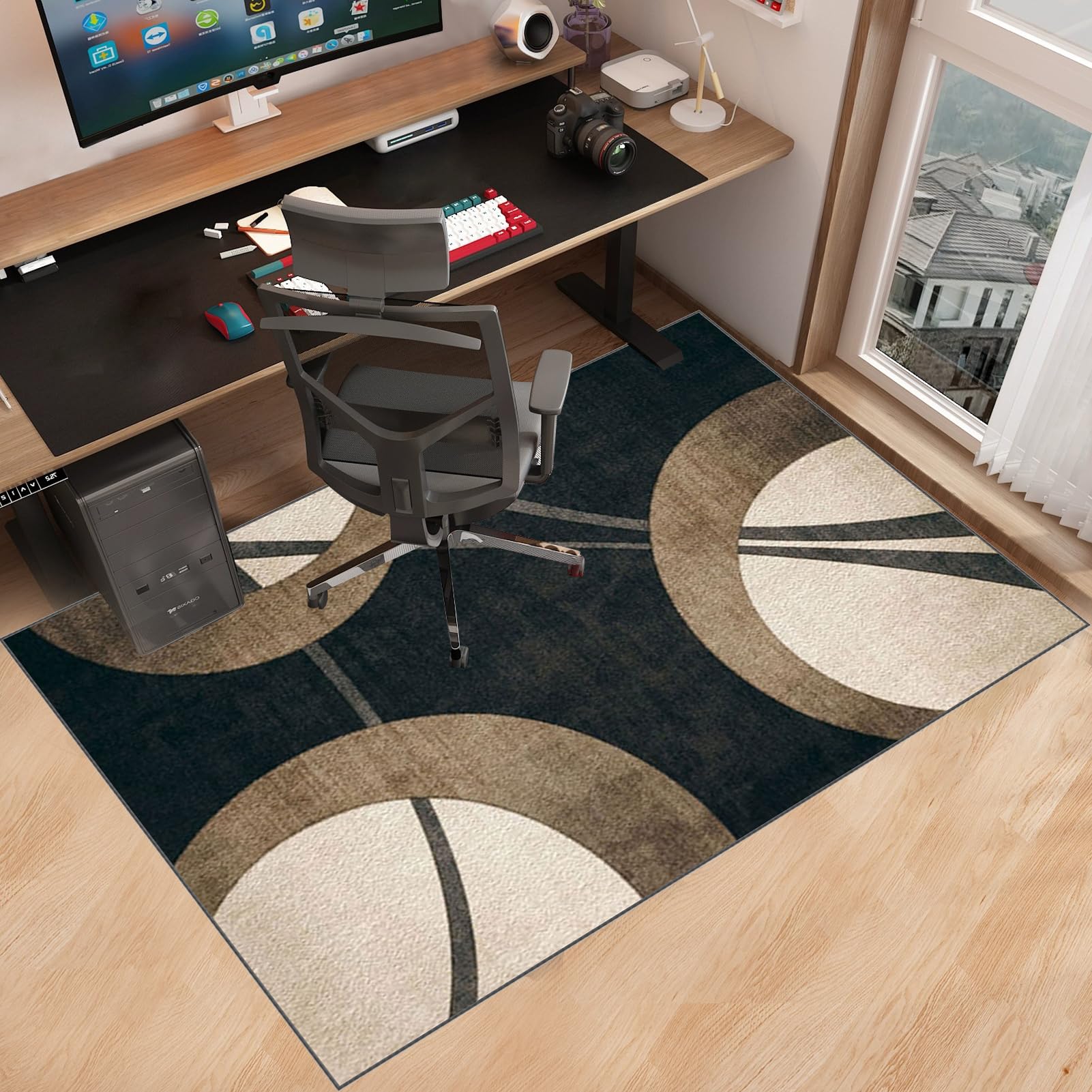 Bodenschutzmatte Gaming Bürostuhl Stuhlmatten für Teppiche mit niedrigem Flor und Hartholzböden | Bürostuhl Teppich Unterlage | Gaming Teppich Stuhlunterlage | 80 x 160 cm Bürostuhlunterlage