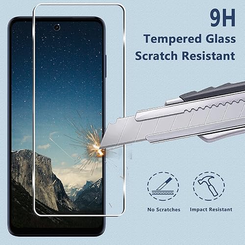 Miniatura 3 de Paquete de 3 + 3 protectores de pantalla para Moto G Stylus 5G 2022 + protector de lente de cámara, vidrio templado 9H, antiarañazos, fácil