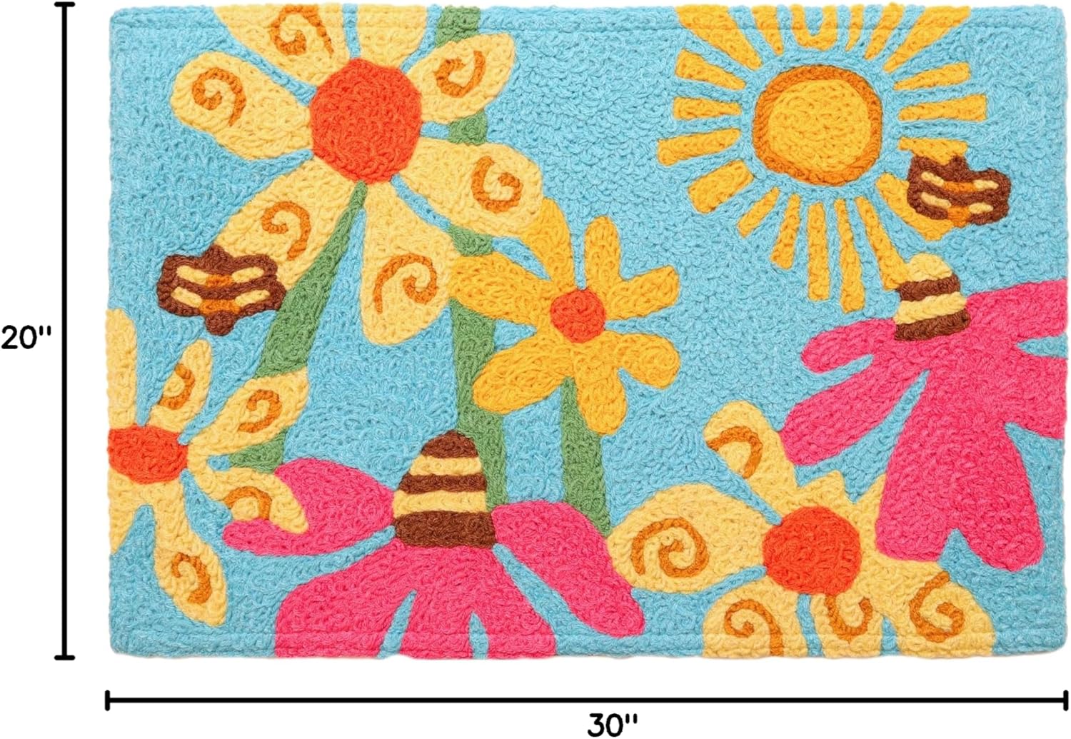 Jellybean Count Your Blossoms Accent Washable Rug 20" x 30" Doormat