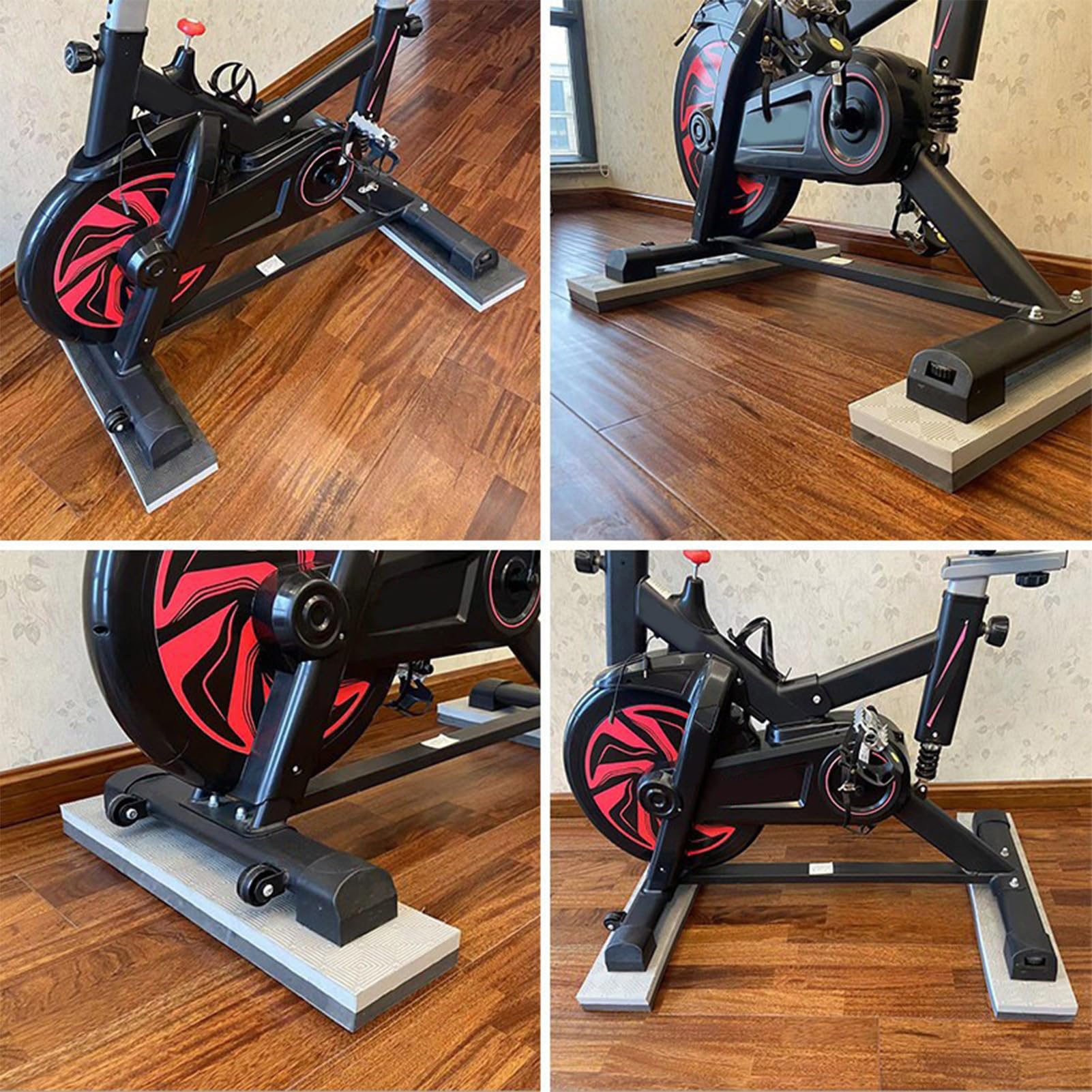 Podłoga Ochronna do Roweru 2-częściowa antypoślizgowa gruba mata | Ochrona wykładziny i dywanu do domowego treningu rowerowego, garażu, studia fitness