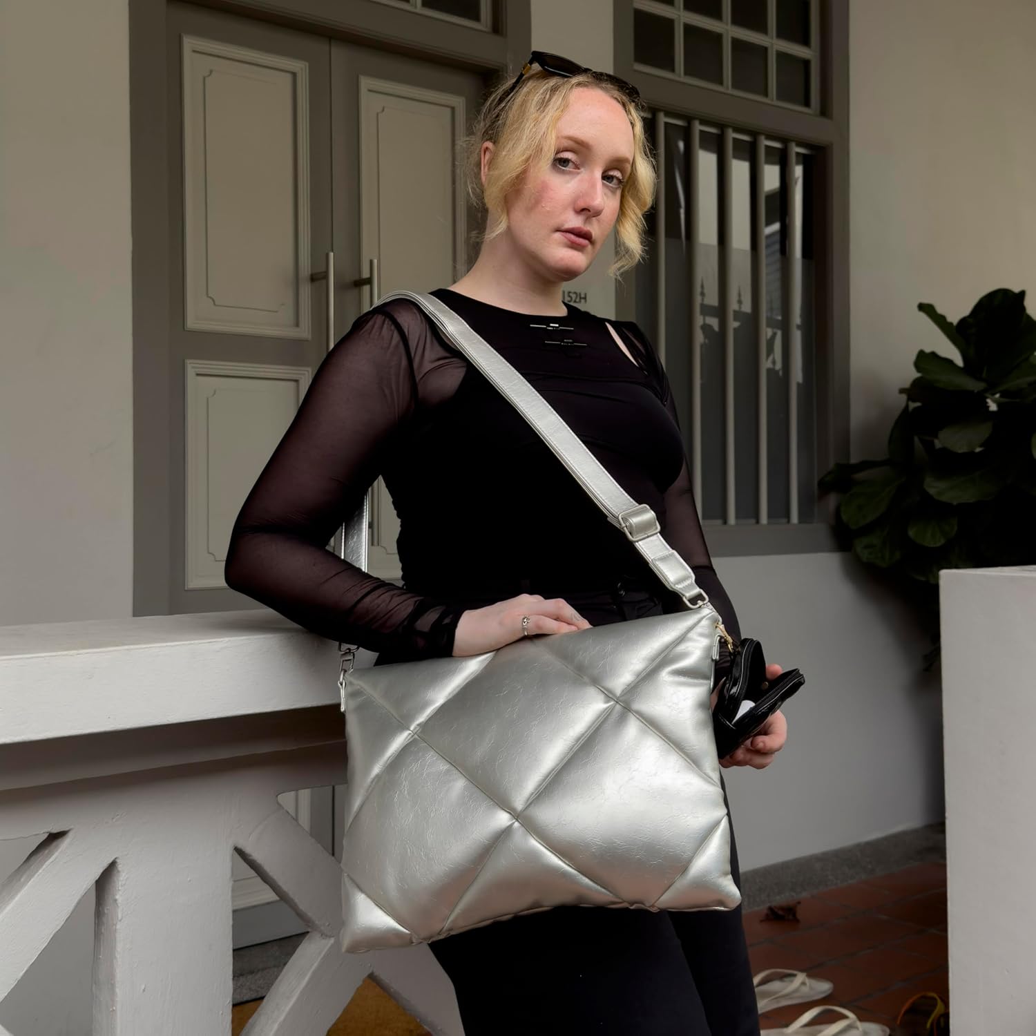 14 Inch & 16 Inch Laptop Sleeve - Moonlight Silver, Puffy cotton padding