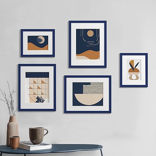 Vista 235 de eletecpro Juego de 10 marcos de fotos de 8.5 x 11 pulgadas, collage de fotos, decoración de pared, fotos de 5 x 7 con paspartú o de 8.5 x 11 Negro