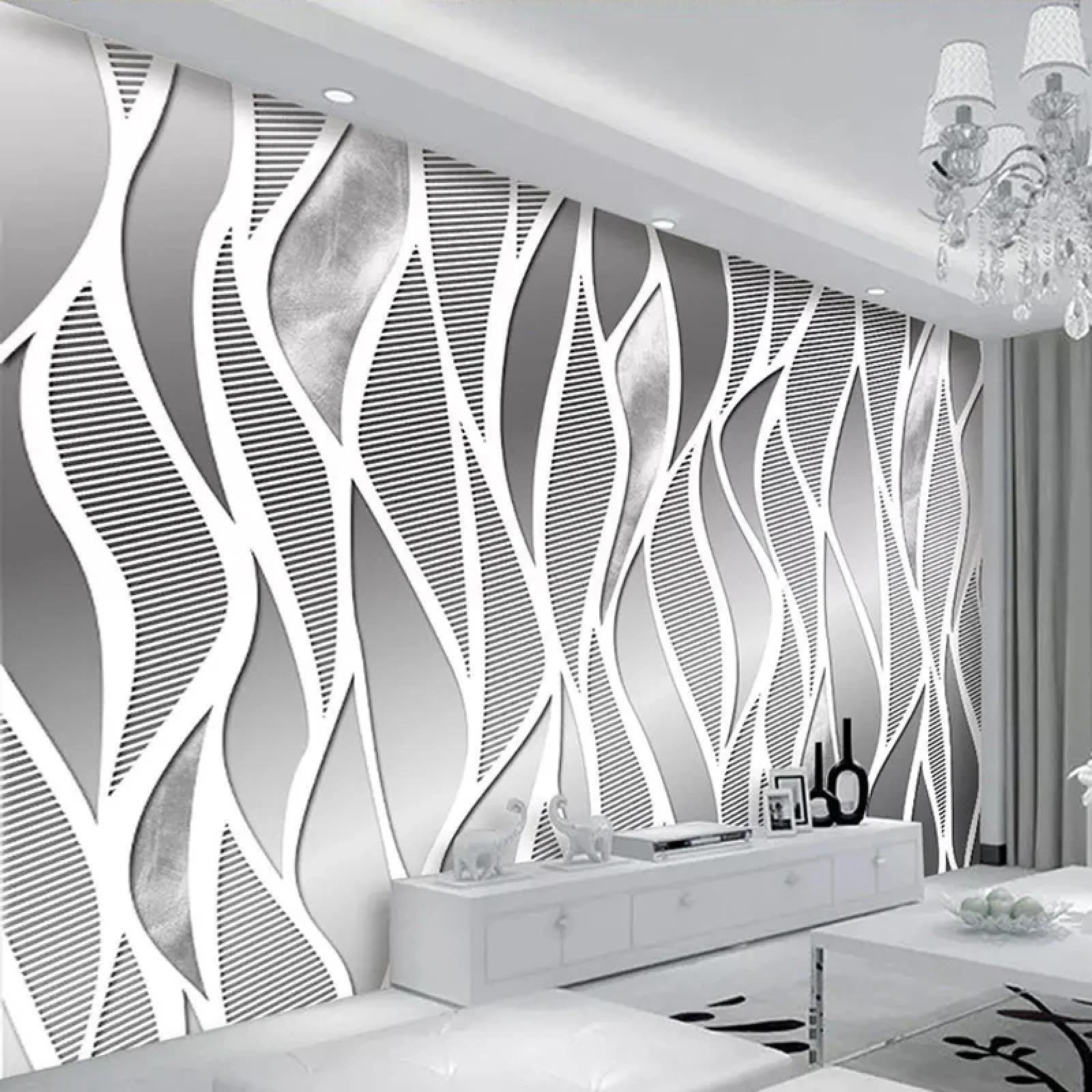 Papier peint 3D autocollant PVC : cachez les imperfections du mur de salon