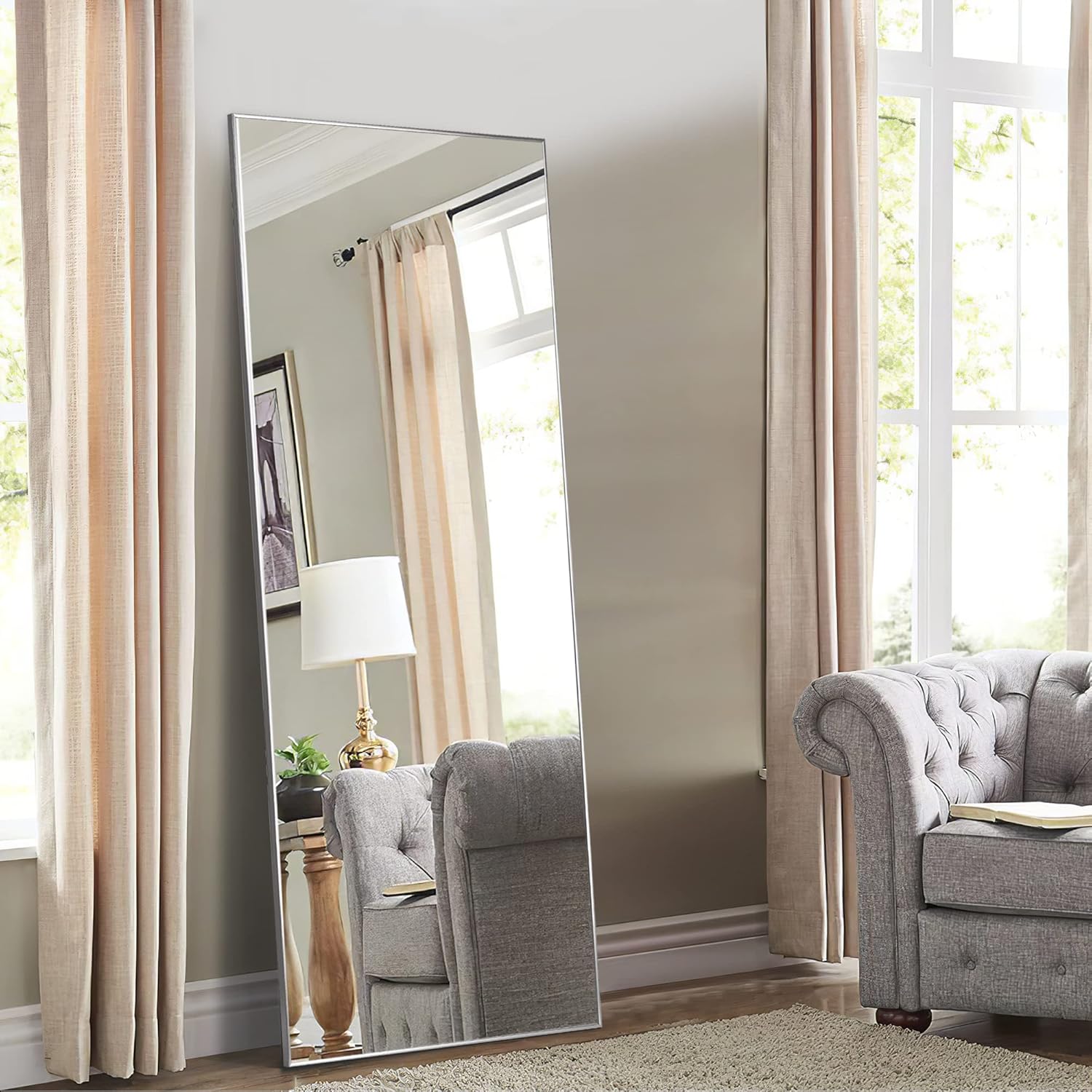 NeuType Full Length Mirror, 65" x 22" Aluminum Alloy Frame