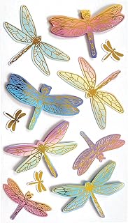 Paper House Productions Die-Cut Dimensional & Foil Accent Scrapbook Sticker Sheet - Dragonflies