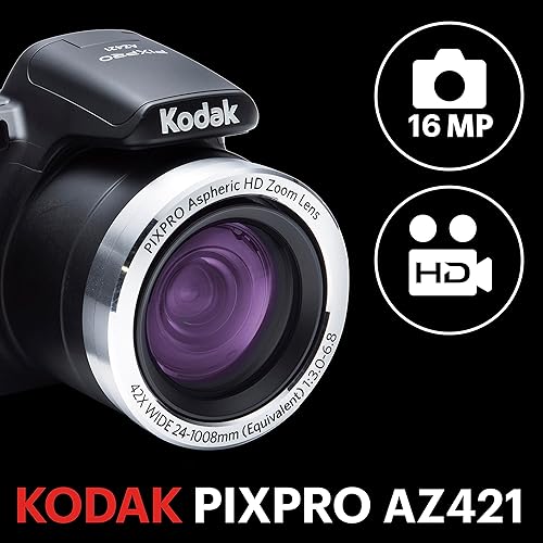 Miniatura 9 de Kodak PIXPRO Astro Zoom AZ421-RD Cámara digital de 16 MP con zoom óptico de 42X y pantalla LCD de 3 rojo