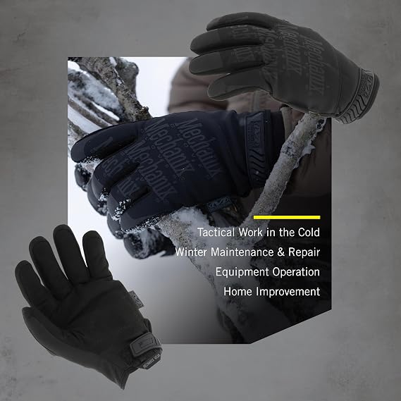Mechanix Wear Tactical ColdWork Original Winter Work Gloves - Insulated & Water Resistant Safety Gloves - Touchscreen Capable - Machine Washable - Small - Covert Black