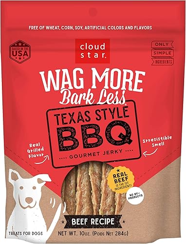 Cloudstar Wag More Texas BBQ Beef Jerky 10 onzas