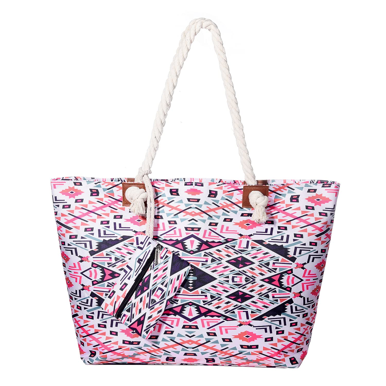 DonDon Bolso de Playa grande Impermeable con Cremallera Kaleidoscope
