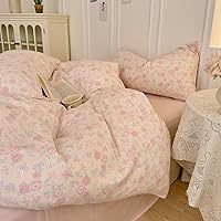 Vista 160 de 3 piezas de juego de funda de edredón tamaño individual XL, funda de edredón blanca con estampado floral azul, ropa de cama coquette de algodón