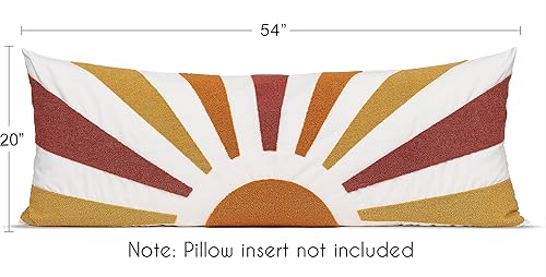 Miniatura 6 de Sweet Jojo Designs Funda de almohada corporal unisex de estilo bohemio desgastado chic con diseño de sol y niña, funda de almohada decorativa para