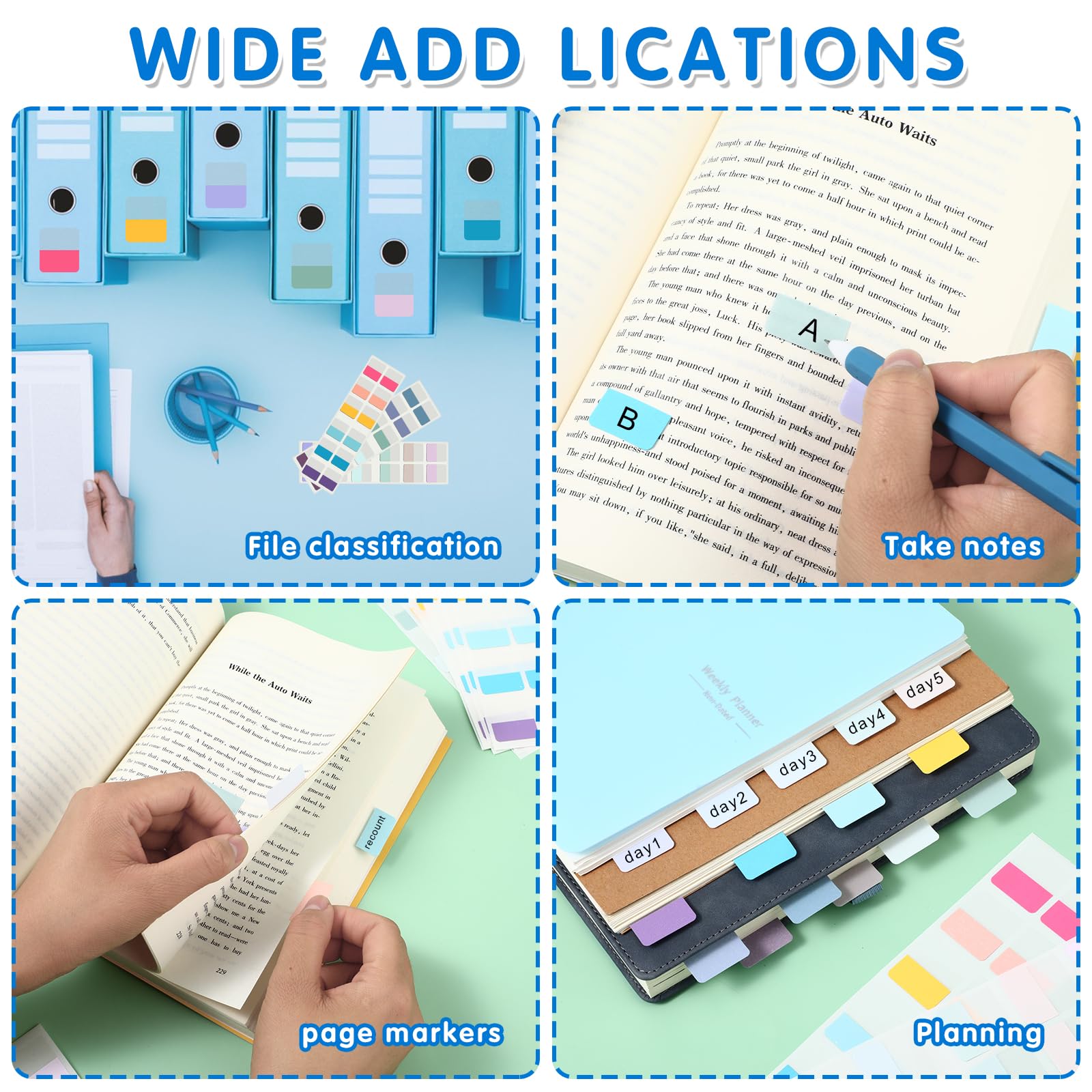 Classicseali Kleberegisterkarten 720 Stück - Selbstklebende Tab Marker Für Büro & Organisation