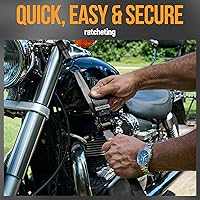 Vista 4 de FORTEM Correas de trinquete, juego de correas de amarre de 1650 libras de resistencia a la rotura, paquete de 4 de 15 pies x 1 pulgada, 4 bucles