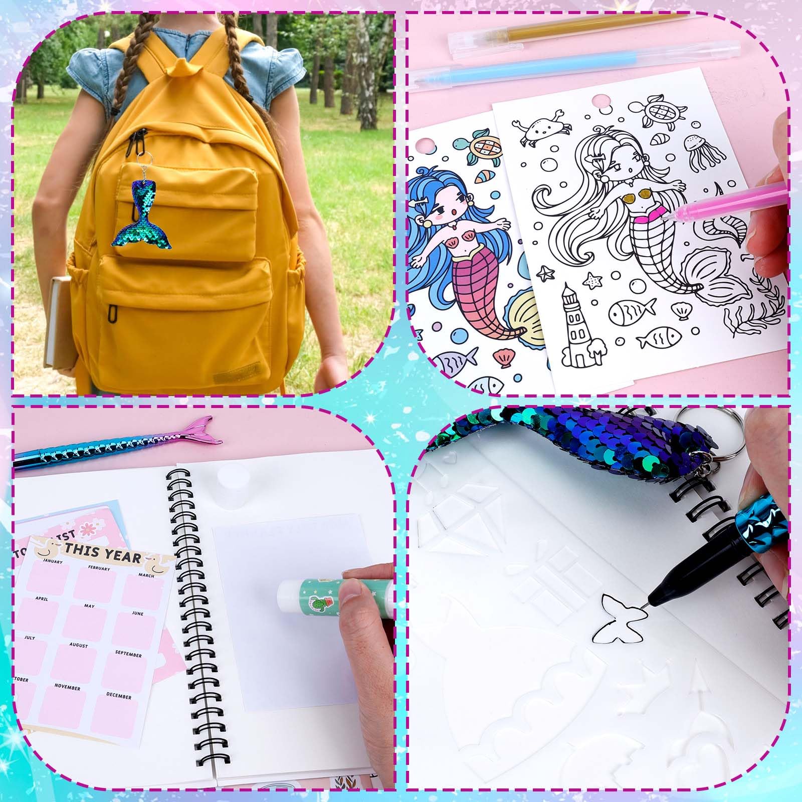 Dadabig Studio Scrapbooking Kit Scrapbooking Dzieci, Styl 4 Ever Scrapbooking Zabawka Prezent Dziewczyna 4 5 6 7 8 9 10 11 lat Kreatywny Zestaw do scrapbookingu Pomysły na prezent urodzinowy dla