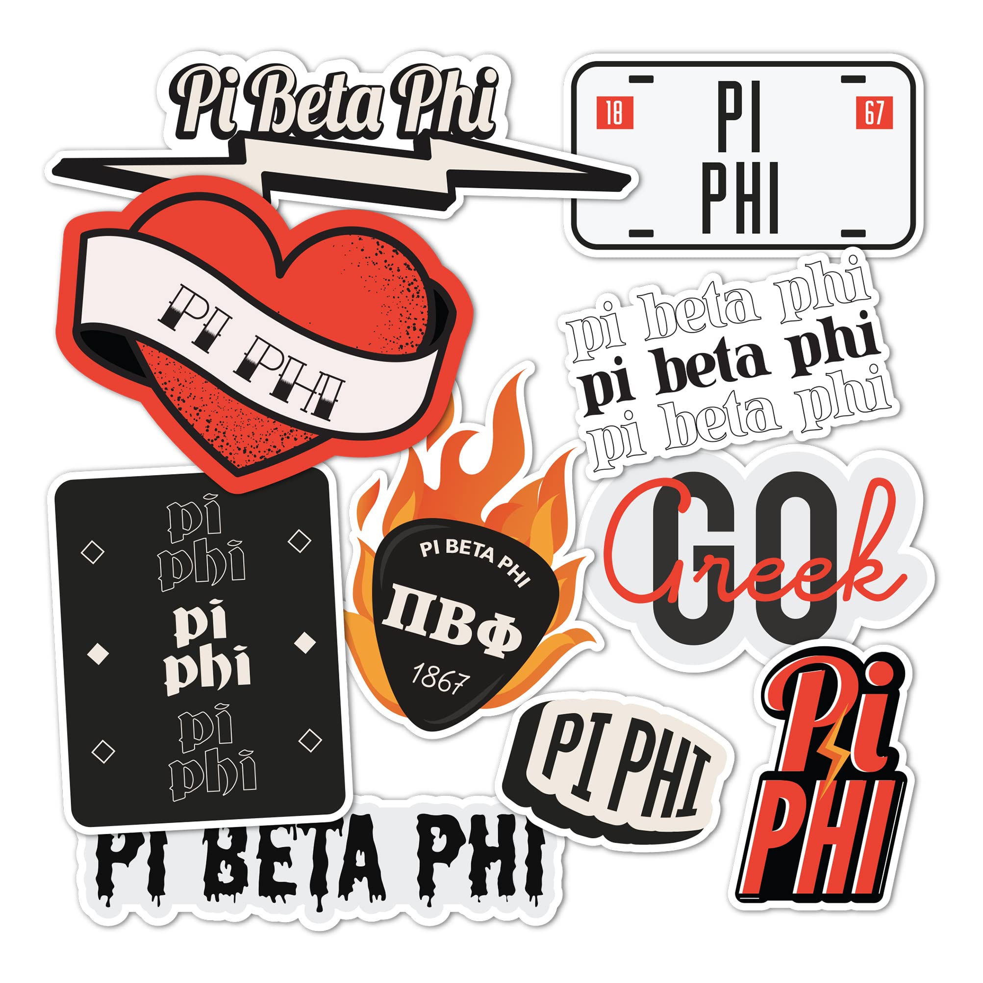Pi Beta Phi adhesivo impermeable para portátil y pegatinas de vinilo para cantimplora